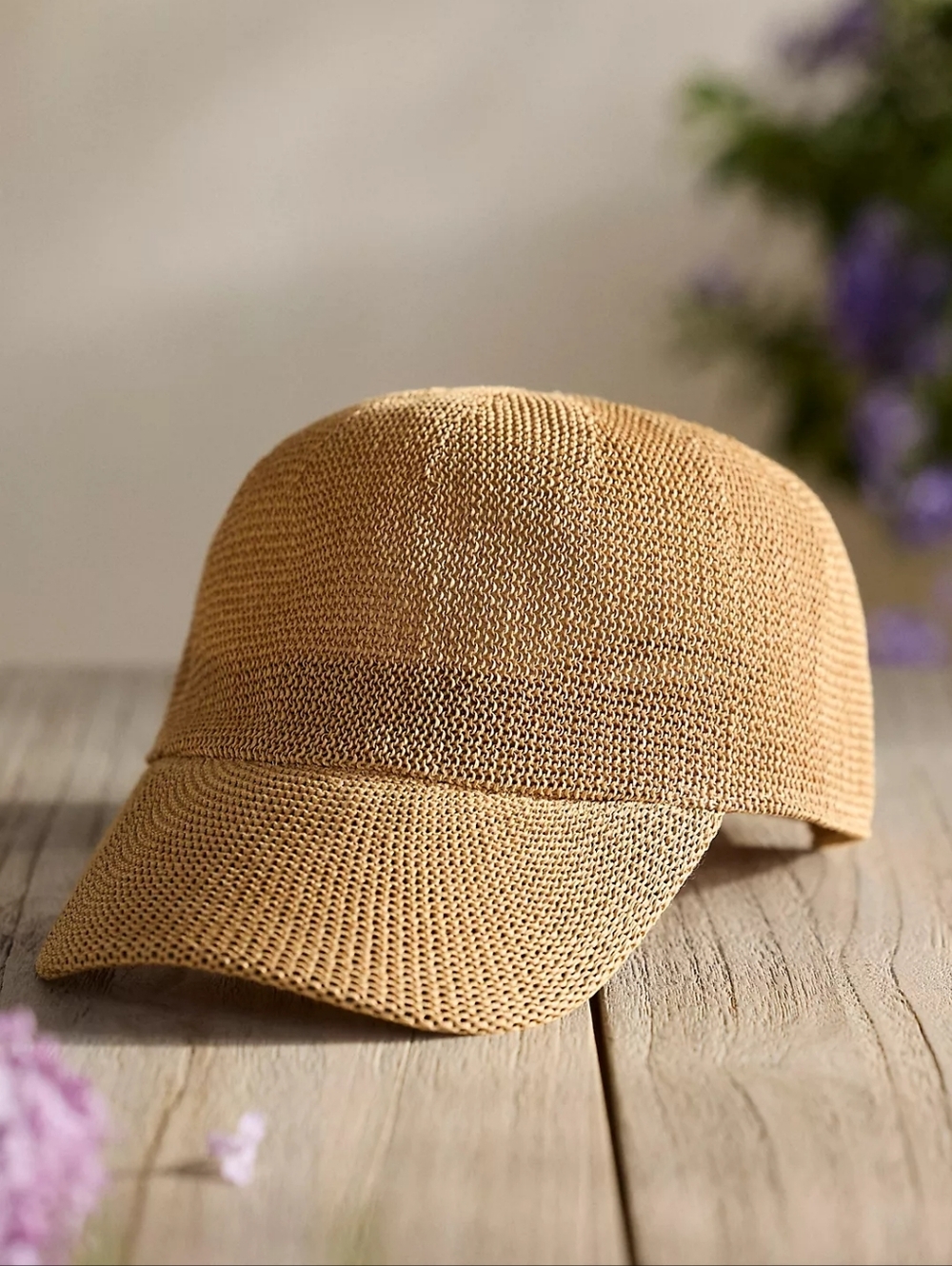 Paula Raffia Packable Baseball Cap  - Camel